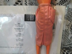 1962 63 BARBIE DOLL PAK FIT PINK; ORANGE  OR WHITE SKIRT  OR  BLACK OR WHITE MULES or BLACK TELEPHONE CHOICE